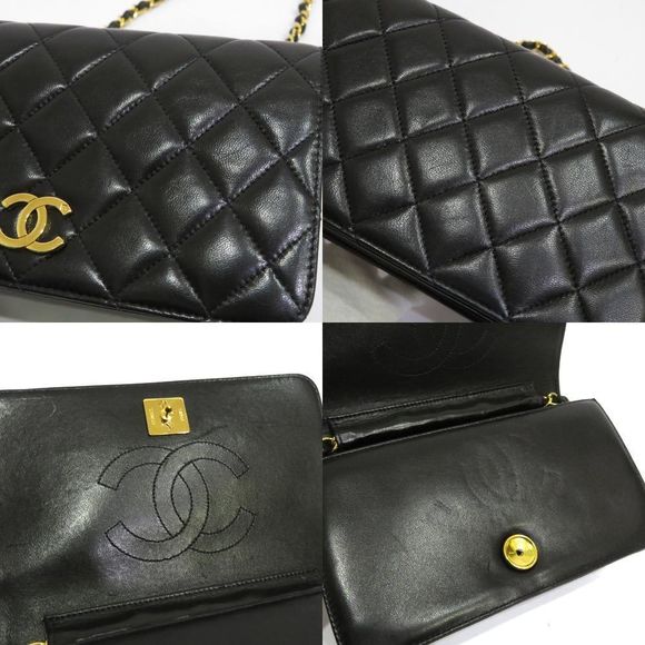 Chanel Lambskin Single Chain Shoulder Pouch Matelasse Black - Picture 10 of 10